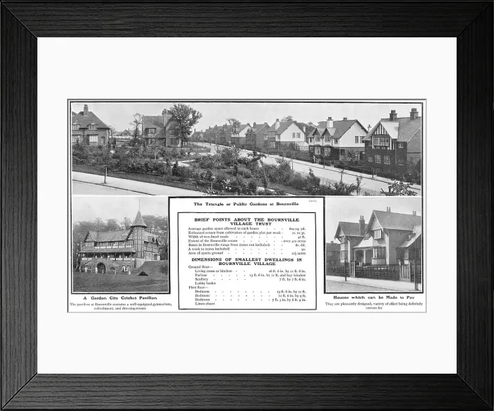 Framed Print : Bournville Houses 1905 Framed Print : Bournville Houses 1905