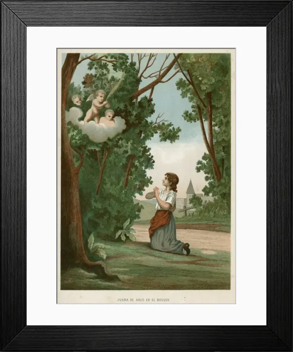 Framed Print : Joan of Arc & Angels Framed Print : Joan of Arc & Angels