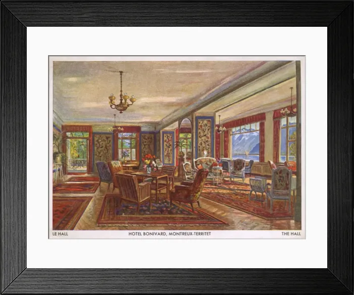 Framed Print : Interior, Hotel Bonivard, Montreux, Switzerland Framed Print : Interior, Hotel Bonivard, Montreux, Switzerland