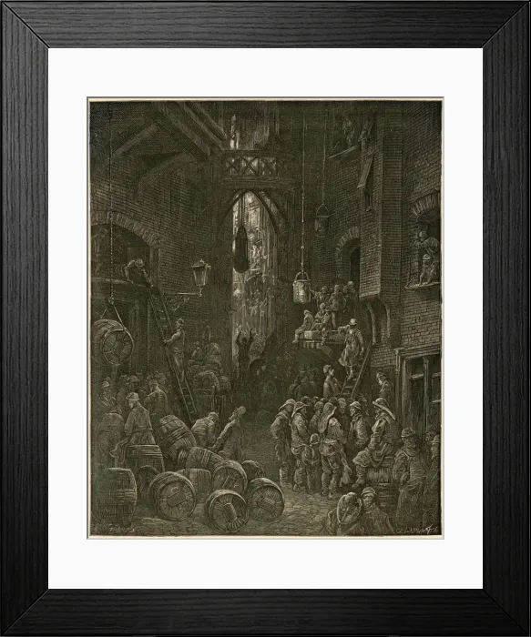 Framed Print : Dore / Dockers in Alley Framed Print : Dore / Dockers in Alley