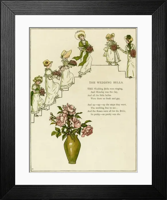 Framed Print : The wedding bells -- bridesmaids with bouquets Framed Print : The wedding bells -- bridesmaids with bouquets