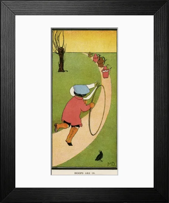 Framed Print : Children with Hoops Framed Print : Children with Hoops