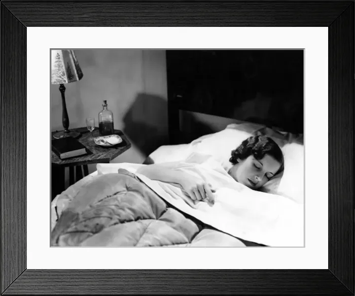 Framed Print : Woman Asleep in Bed Framed Print : Woman Asleep in Bed