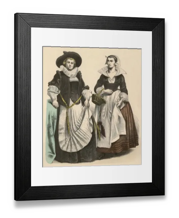 Framed Print : Dutch Women Early C17 Framed Print : Dutch Women Early C17
