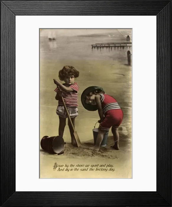 Framed Print : Children in the sand Framed Print : Children in the sand