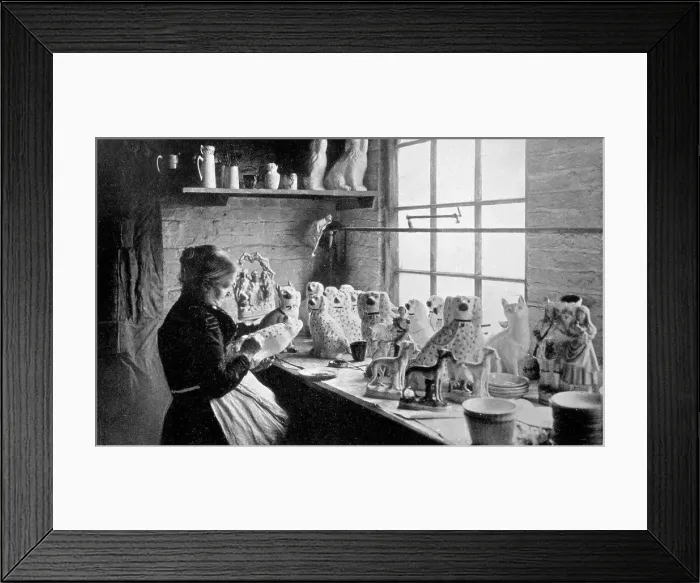 Framed Print : Making Ceramic Dogs Framed Print : Making Ceramic Dogs