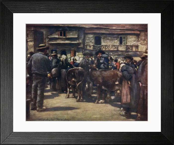 Framed Print : French Cattle Market 20C Framed Print : French Cattle Market 20C