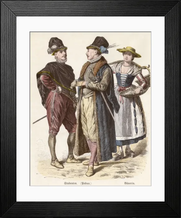 Framed Print : Costume / Italian Students Framed Print : Costume / Italian Students