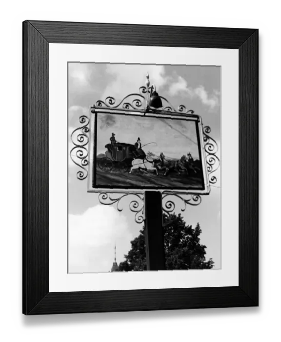 Framed Print : COACH AND HORSES SIGN Framed Print : COACH AND HORSES SIGN
