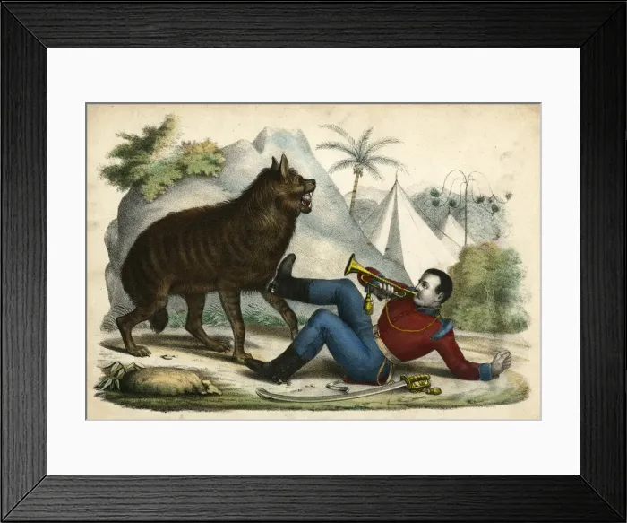Framed Print : Hyena / Sentry Call 1845 Framed Print : Hyena / Sentry Call 1845