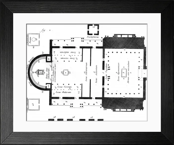 Framed Print : Church Interior Plan Framed Print : Church Interior Plan