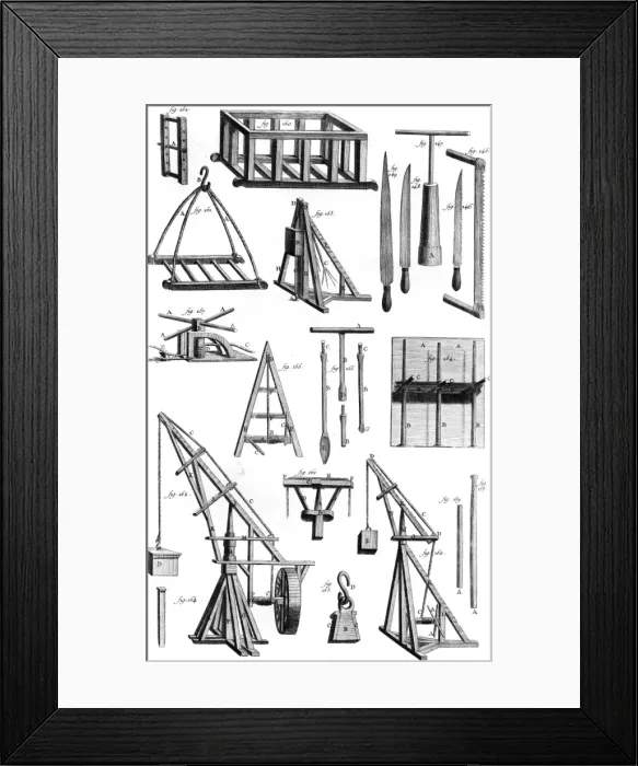 Framed Print : Masonry Equipment 18th C Framed Print : Masonry Equipment 18th C