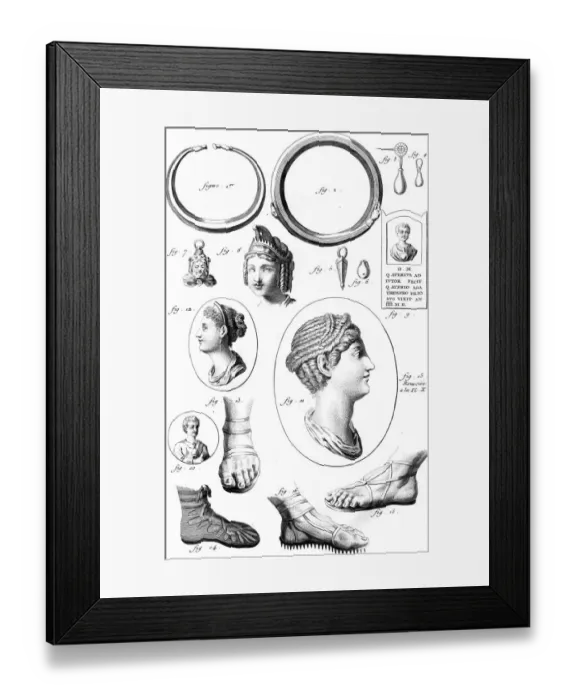 Framed Print : Roman Shoes & Jewellery Framed Print : Roman Shoes & Jewellery