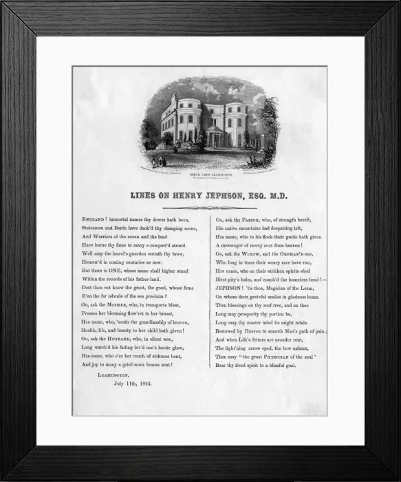 Framed Print : Dr Jephsons Home Framed Print : Dr Jephsons Home