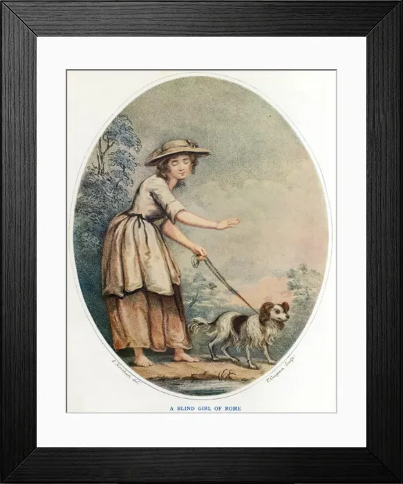 Framed Print : Blind Roman Girl & Dog Framed Print : Blind Roman Girl & Dog