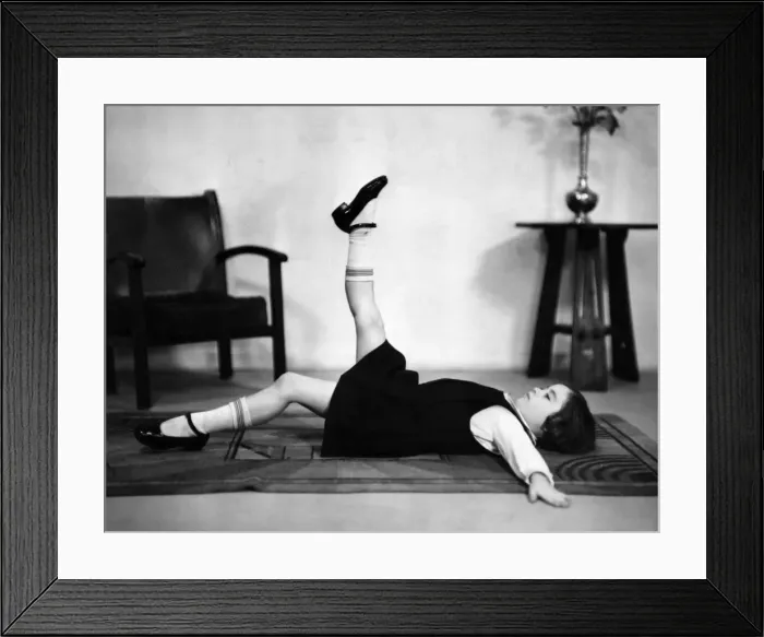 Framed Print : Girl Exercising Framed Print : Girl Exercising