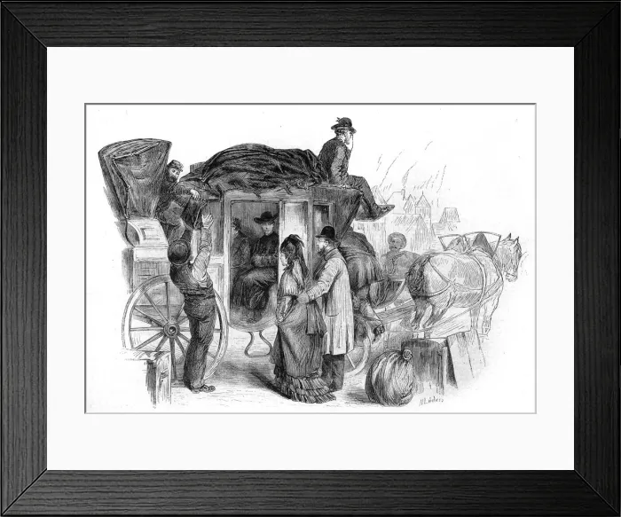 Framed Print : Boarding a Coach Framed Print : Boarding a Coach