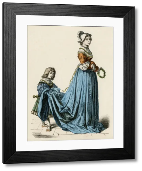 Framed Print : Lady & Page Circa 1515 Framed Print : Lady & Page Circa 1515