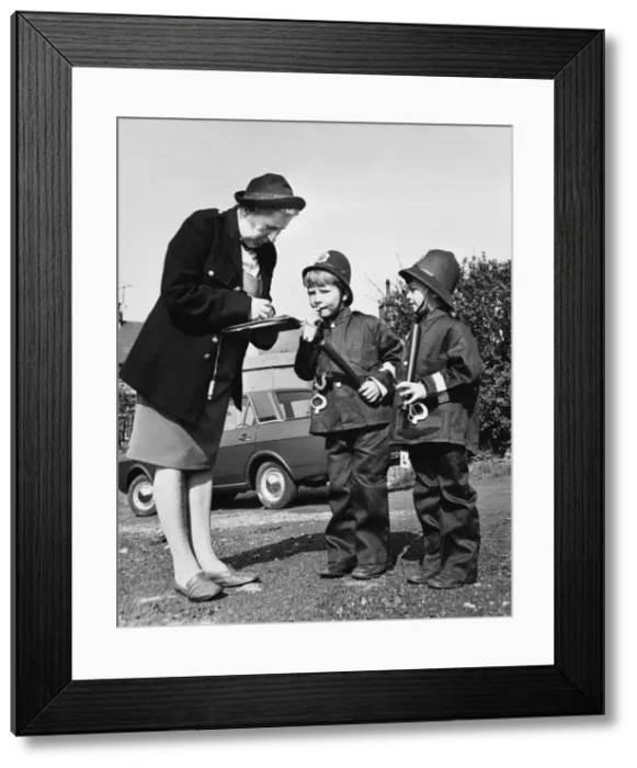 Framed Print : Boys as Policemen Framed Print : Boys as Policemen