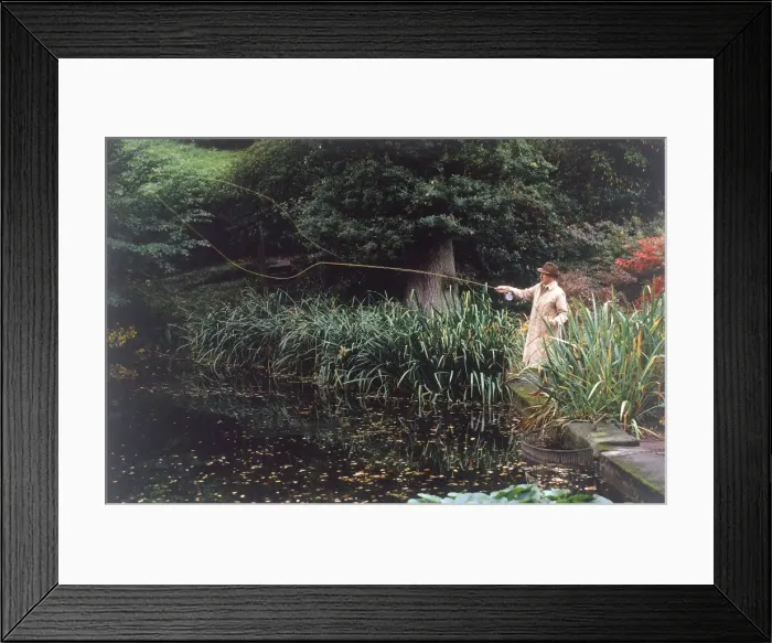 Framed Print : Edwardian Gent Fishing