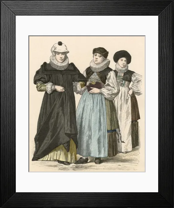 Framed Print : French & Swiss Women Framed Print : French & Swiss Women