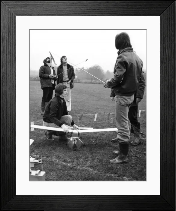 Framed Print : Flying Model Plane 1970S Framed Print : Flying Model Plane 1970S