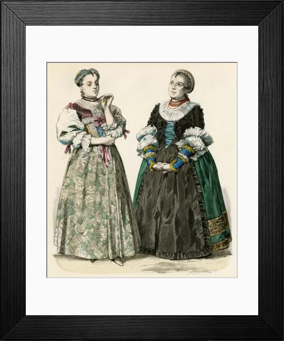 Framed Print : German Costume C. 1780 Framed Print : German Costume C. 1780