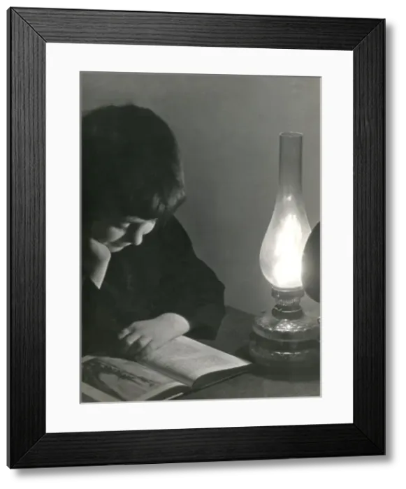 Framed Print : Reading by Lamp Framed Print : Reading by Lamp