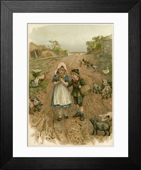Framed Print : Pet Rabbit & Children Framed Print : Pet Rabbit & Children