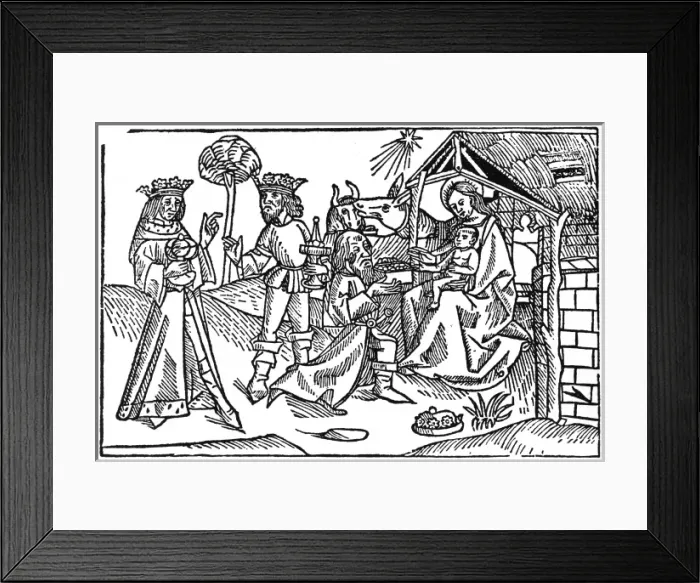Framed Print : Jesus and Magi (Caxton) Framed Print : Jesus and Magi (Caxton)