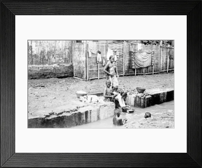 Framed Print : Washing in East Indies Framed Print : Washing in East Indies