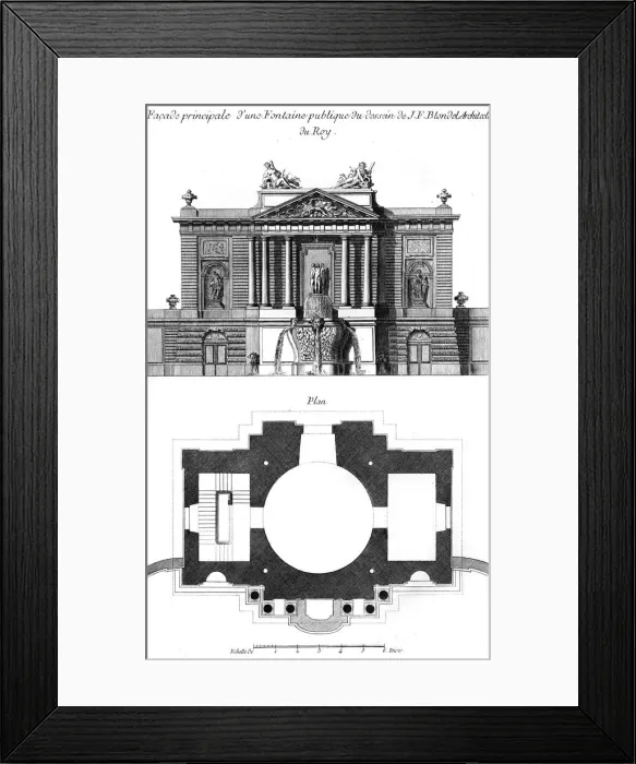 Framed Print : French Fountain 18th C Framed Print : French Fountain 18th C