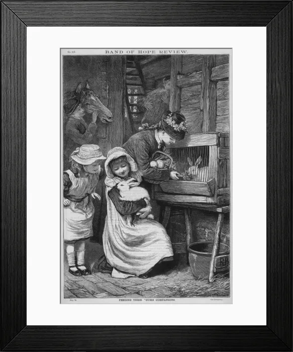 Framed Print : Pet Rabbits 1879 Framed Print : Pet Rabbits 1879
