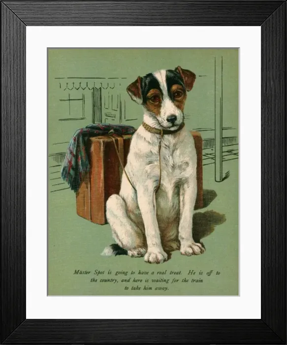 Framed Print : Dog with Luggage Framed Print : Dog with Luggage