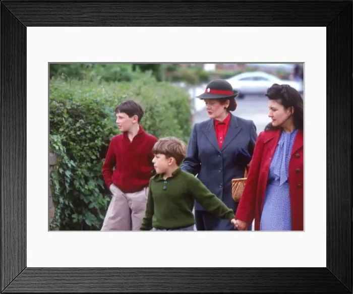 Framed Print : Boys with Womenfolk Framed Print : Boys with Womenfolk