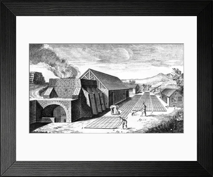 Framed Print : Making Tiles 18th C Framed Print : Making Tiles 18th C