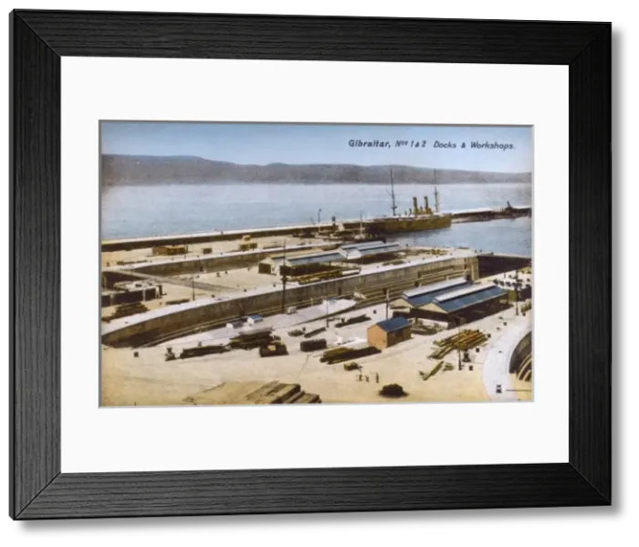 Framed Print : Docks and Workshops at Gibraltar Framed Print : Docks and Workshops at Gibraltar