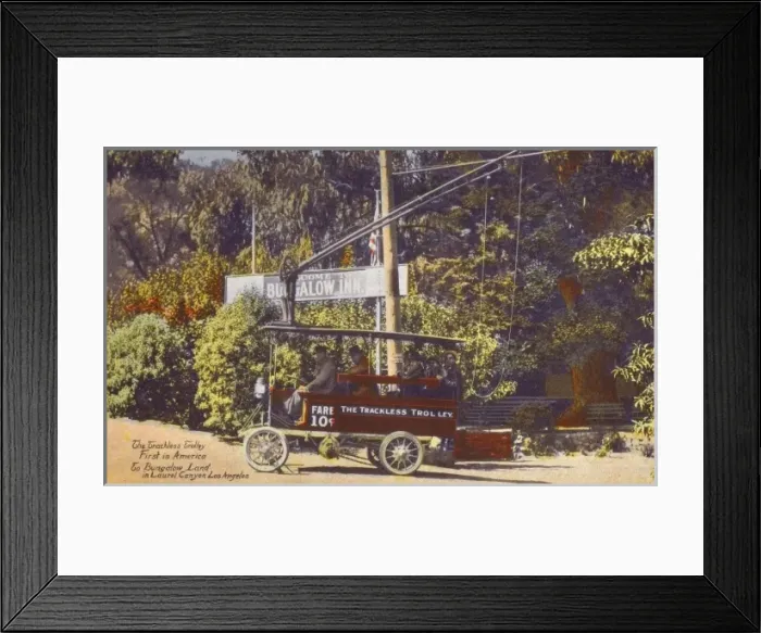 Framed Print : Trackless Trolley Tour - First in California Framed Print : Trackless Trolley Tour - First in California