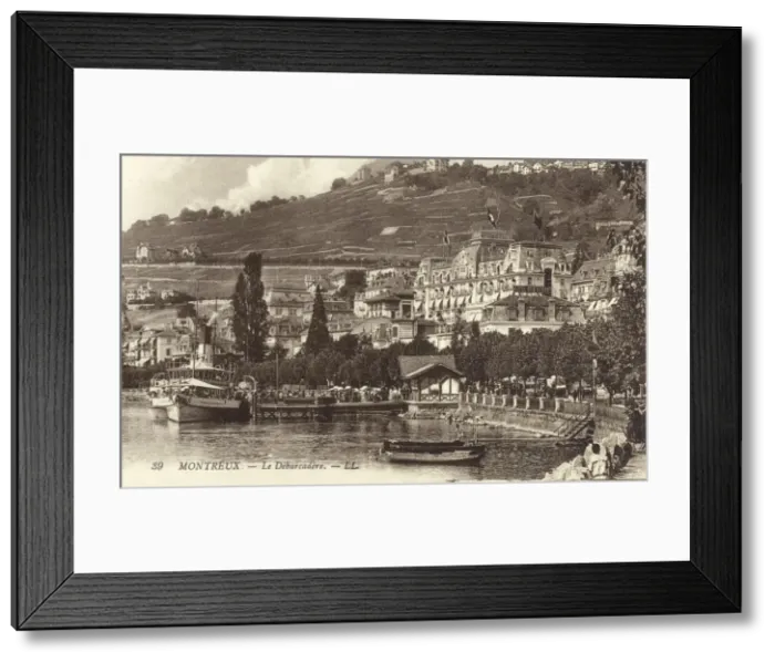 Framed Print : Montreux - Disembarktion quay for the Ferry Framed Print : Montreux - Disembarktion quay for the Ferry