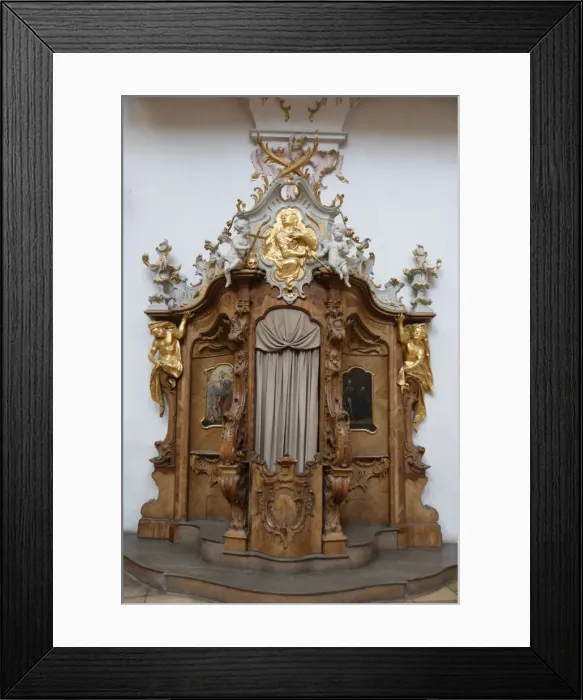 Framed Print : Confessional, Ettal Monastery, Upper Bavaria, Germany Framed Print : Confessional, Ettal Monastery, Upper Bavaria, Germany