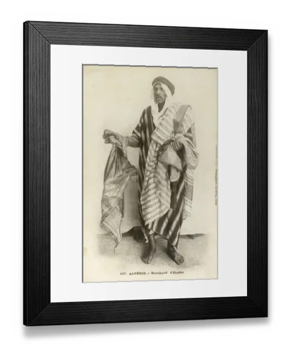 Framed Print : Material / Cloth merchant - Algeria Framed Print : Material / Cloth merchant - Algeria