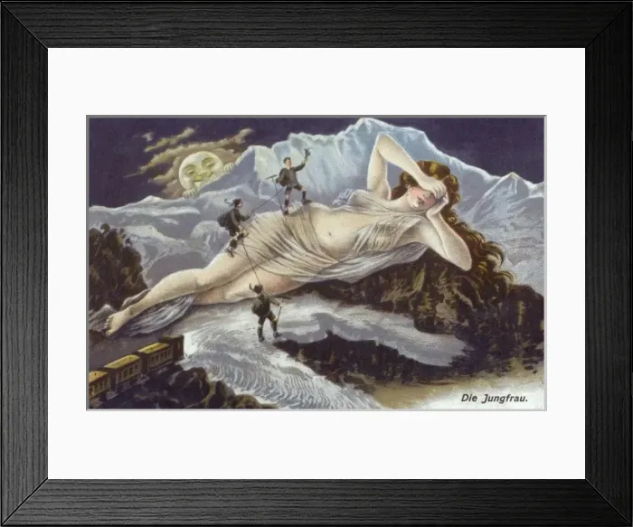 Framed Print : Jungfrau Mountain Allegory Framed Print : Jungfrau Mountain Allegory
