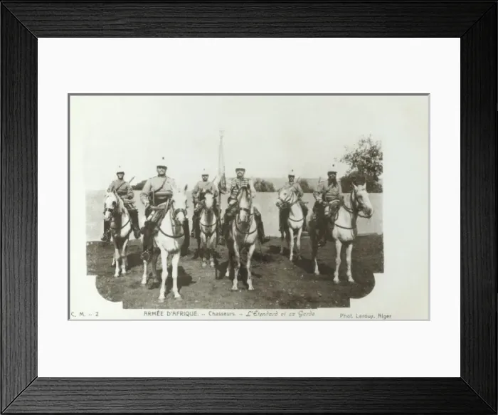 Framed Print : French Army in Africa - Cavalry with Standard Framed Print : French Army in Africa - Cavalry with Standard