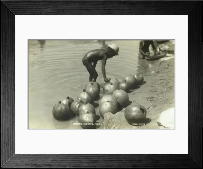Framed Print : Filling Gourds - Haiti Framed Print : Filling Gourds - Haiti