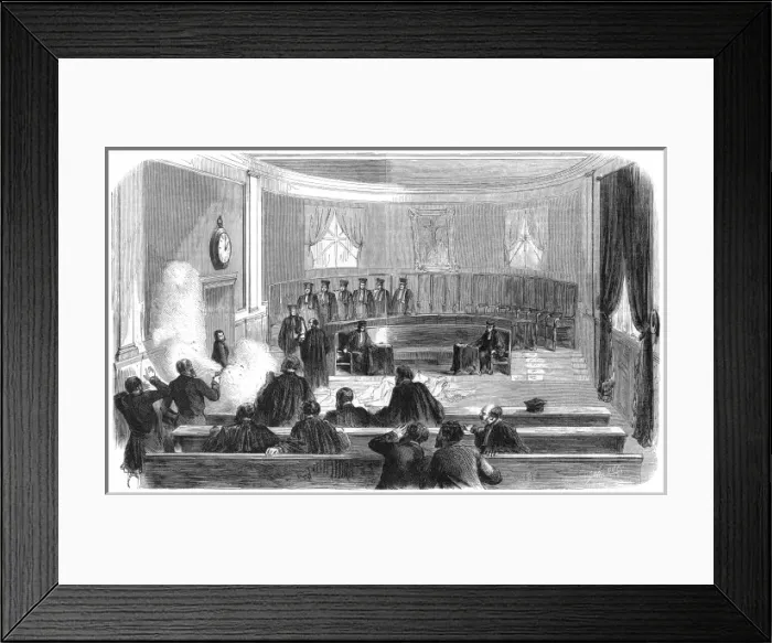 Framed Print : Casimir Guilhem attacks French magistrates Framed Print : Casimir Guilhem attacks French magistrates