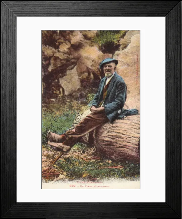 Framed Print : Pyrenean Mountain Man, France Framed Print : Pyrenean Mountain Man, France