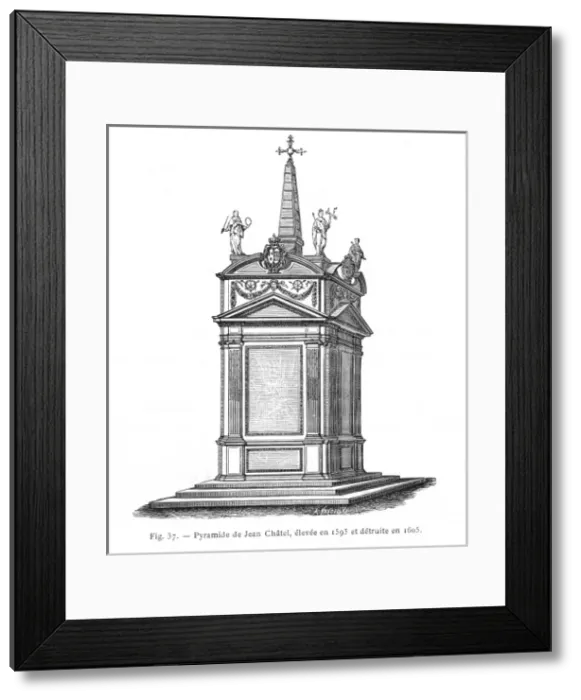 Framed Print : Memorial on site of Chatels attempy on Henri IV Framed Print : Memorial on site of Chatels attempy on Henri IV