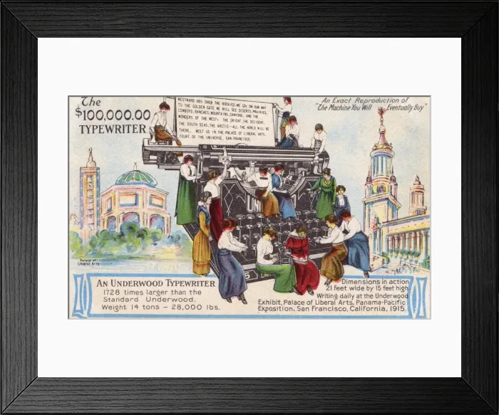 Framed Print : The $100, 000 Typewriter
