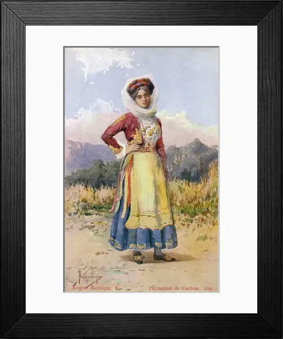 Framed Print : Woman from Corfu in traditional attire Framed Print : Woman from Corfu in traditional attire