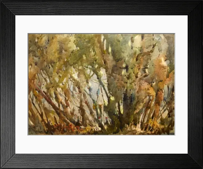 Framed Print : Native American Indians in a wood Framed Print : Native American Indians in a wood